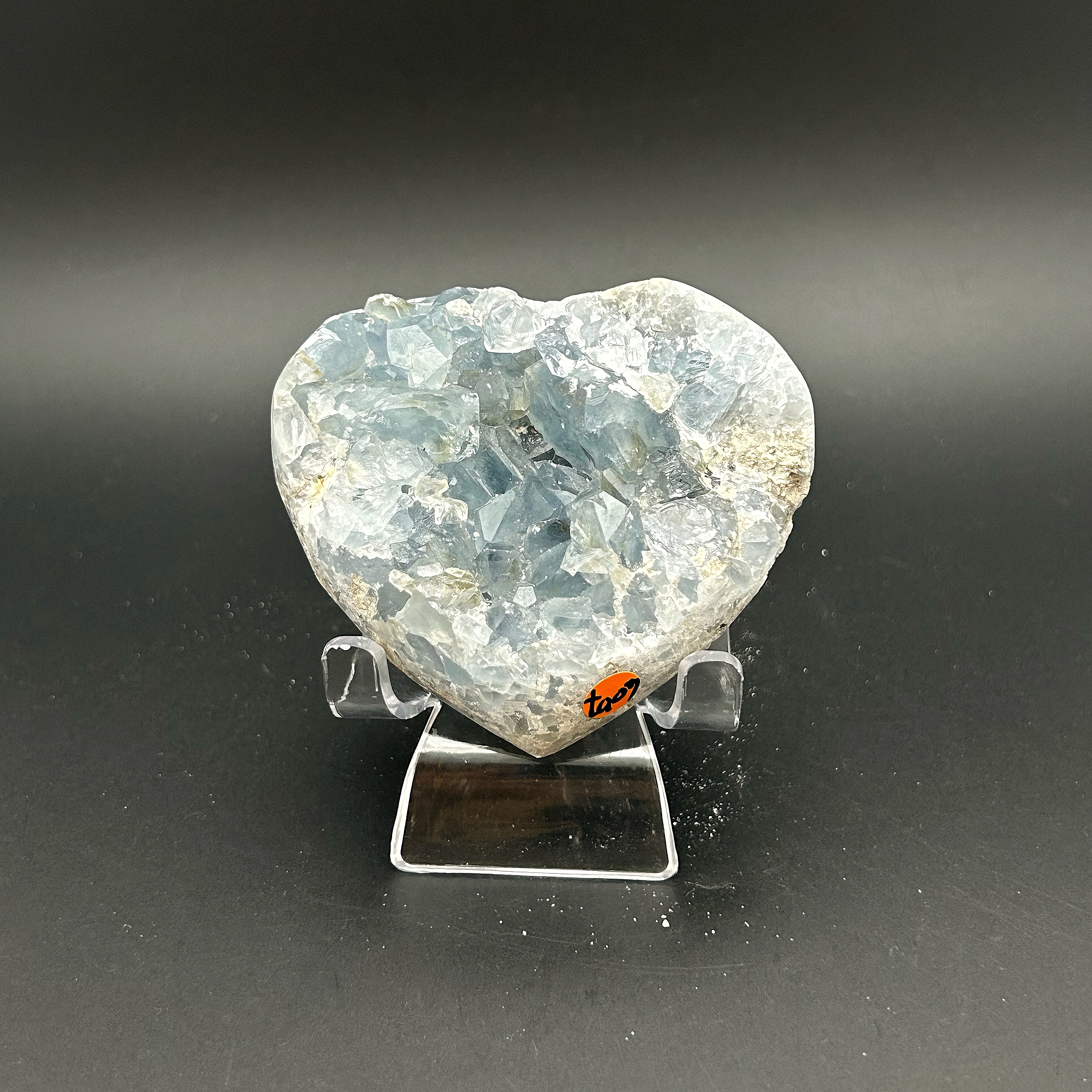 Natural Celestite Heart Raw Crystal Healing Stone-7 4