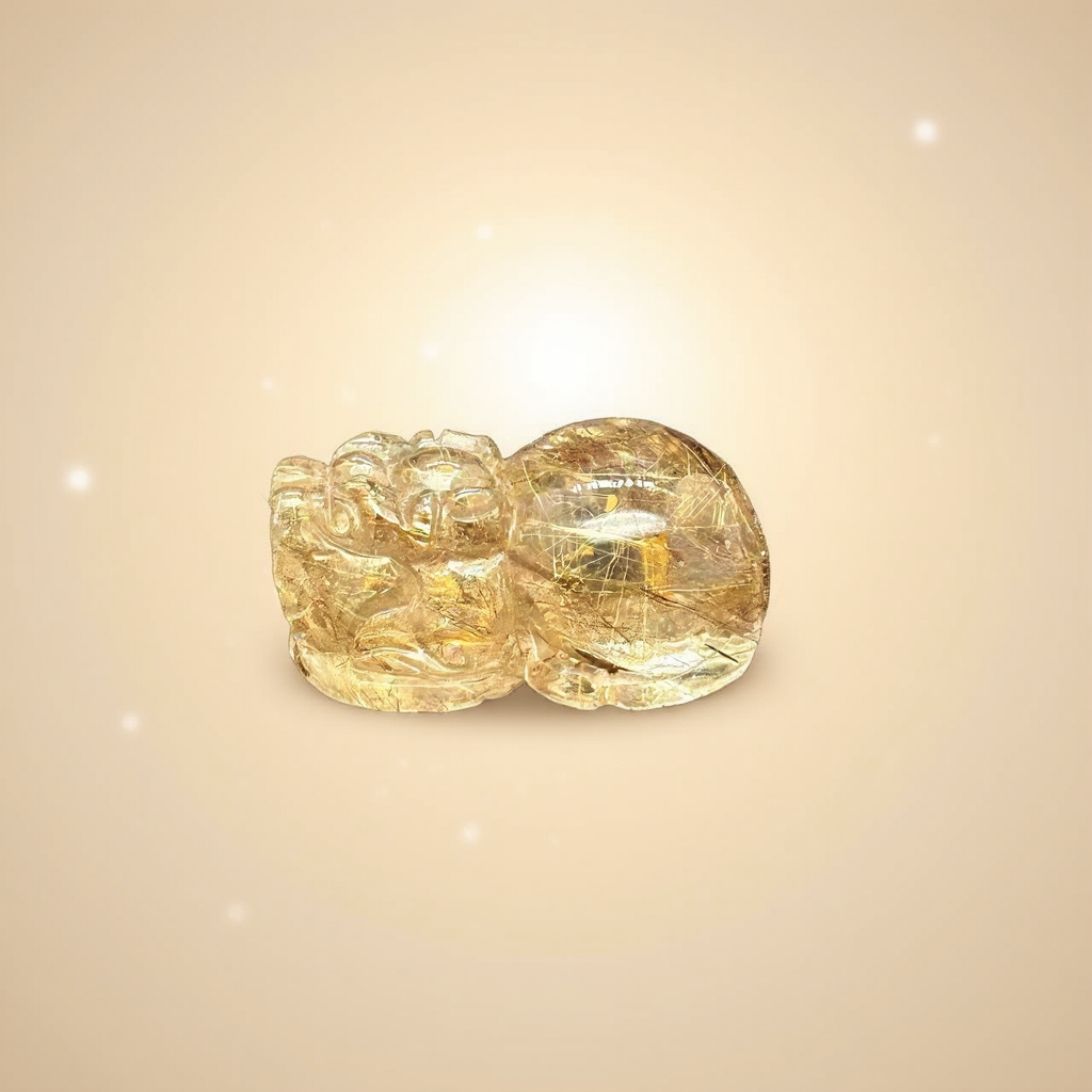 Golden Rutilated Quartz Pi Xiu Fortune Keeper-05