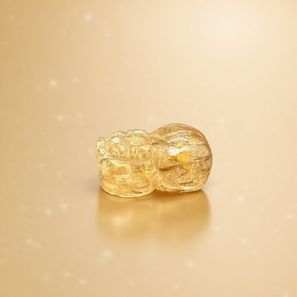 Golden Rutilated Quartz Pi Xiu Fortune Keeper-10