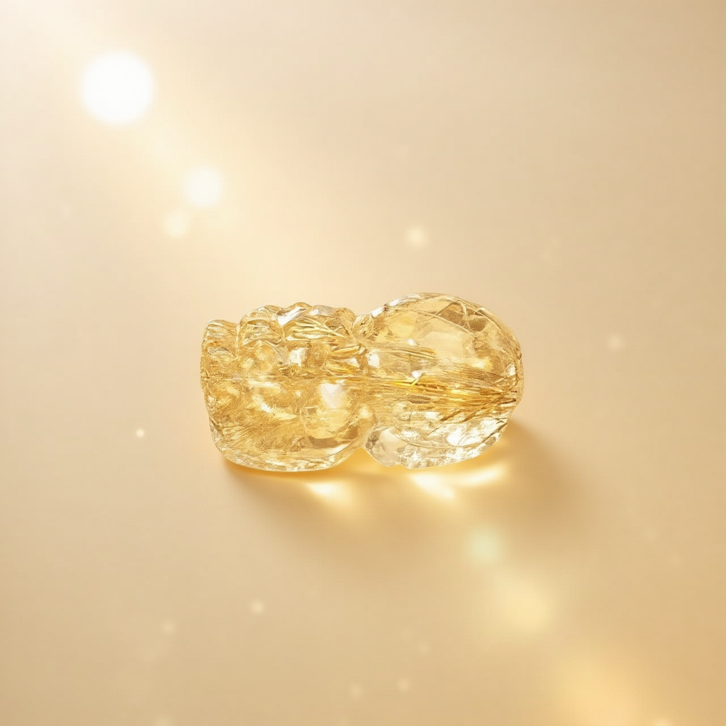 Golden Rutilated Quartz Pi Xiu Fortune Keeper-12