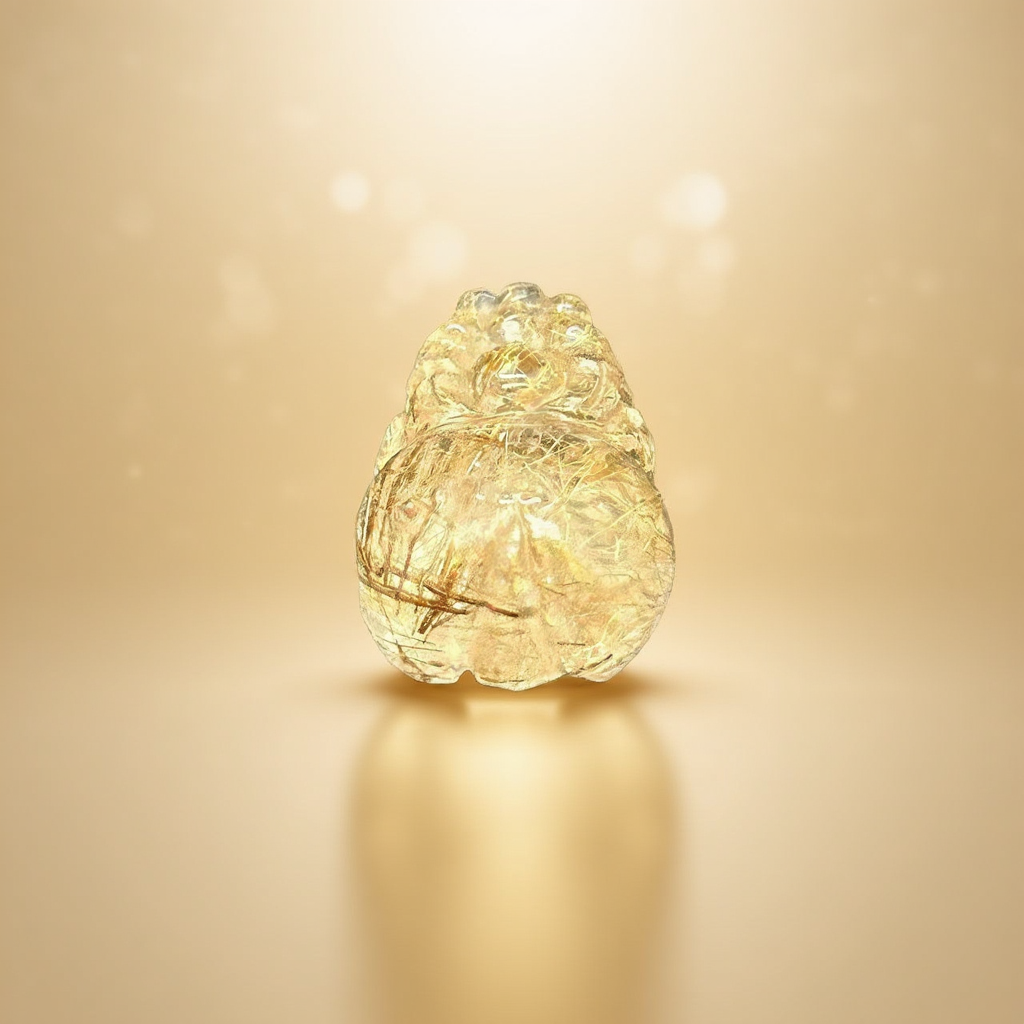 Golden Rutilated Quartz Pi Xiu Fortune Keeper-12 2