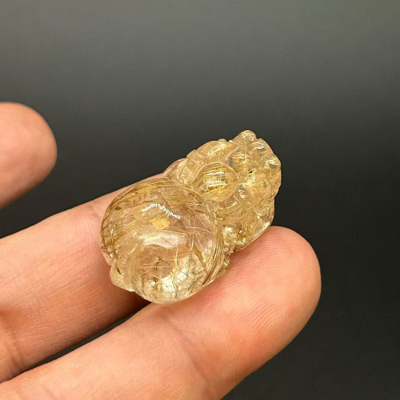 Golden Rutilated Quartz Pi Xiu Fortune Keeper-12 4