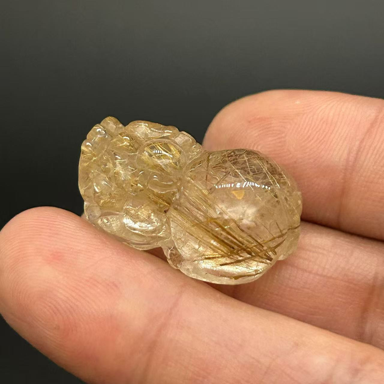 Golden Rutilated Quartz Pi Xiu Fortune Keeper-12 5