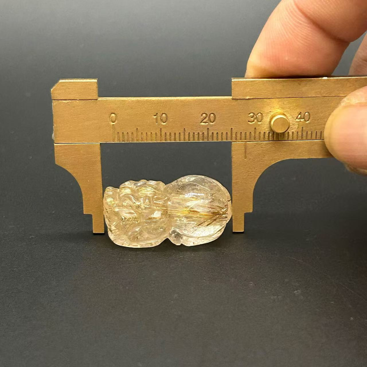 Golden Rutilated Quartz Pi Xiu Fortune Keeper-12 3