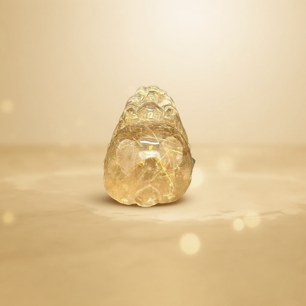 Golden Rutilated Quartz Pi Xiu Fortune Keeper-14 2