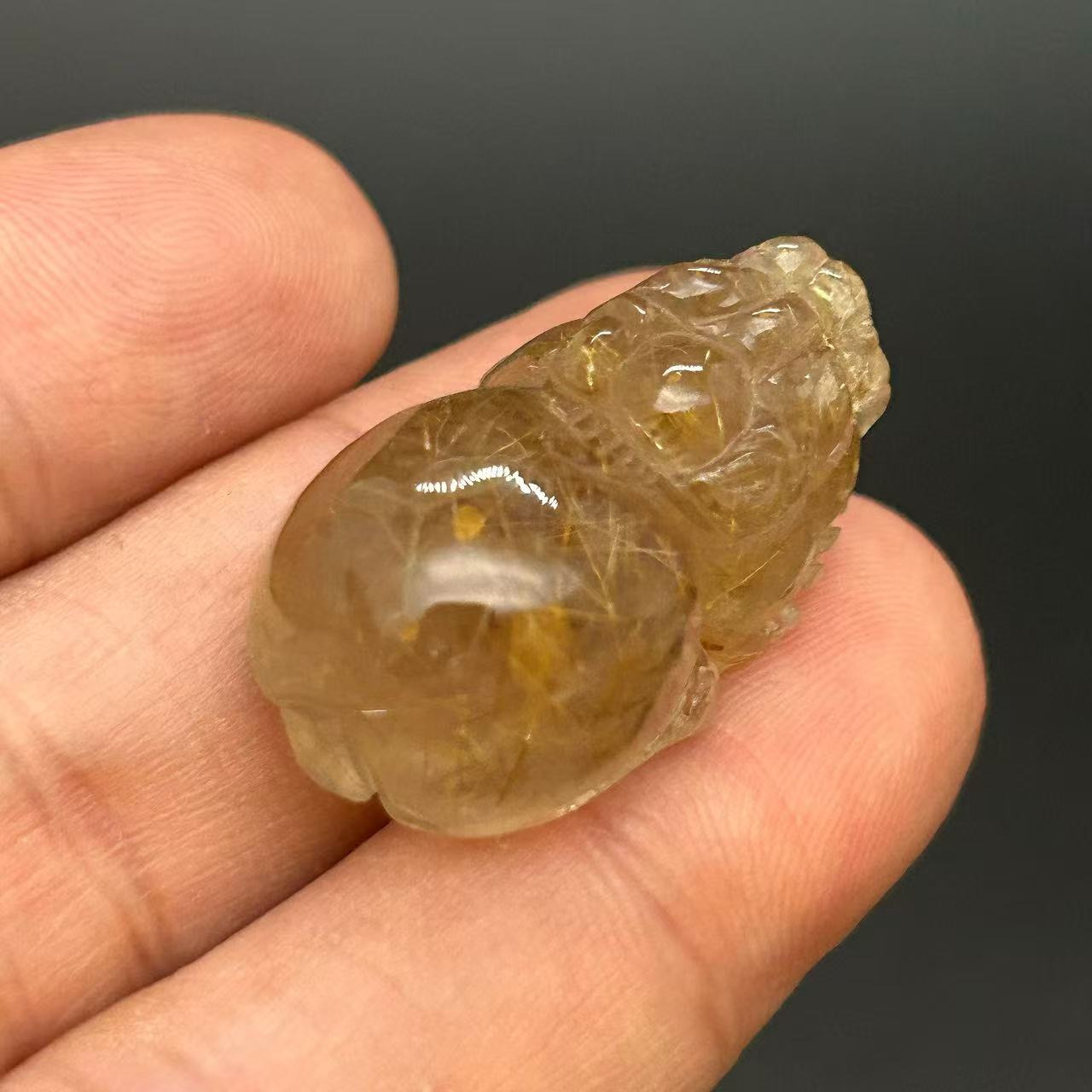 Golden Rutilated Quartz Pi Xiu Fortune Keeper-14 4