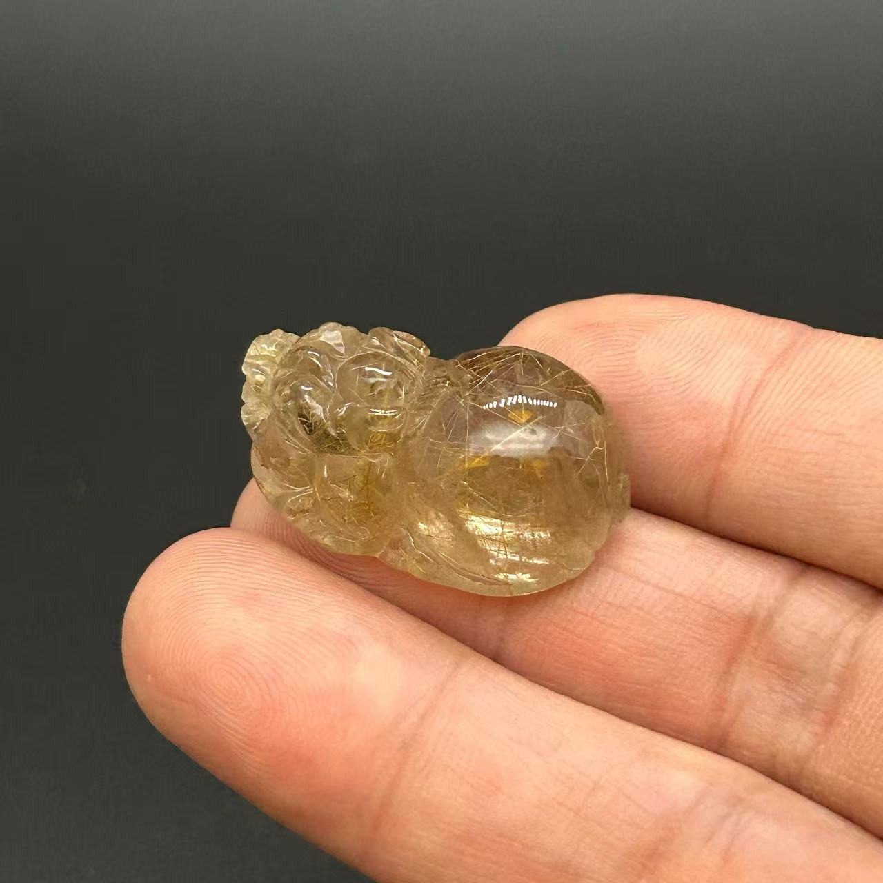 Golden Rutilated Quartz Pi Xiu Fortune Keeper-14 5